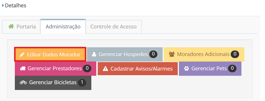 Editar Dados Morador