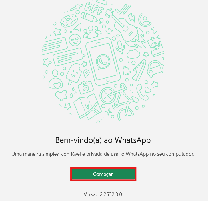 Espaço reservado para imagem do WhatsApp instalado