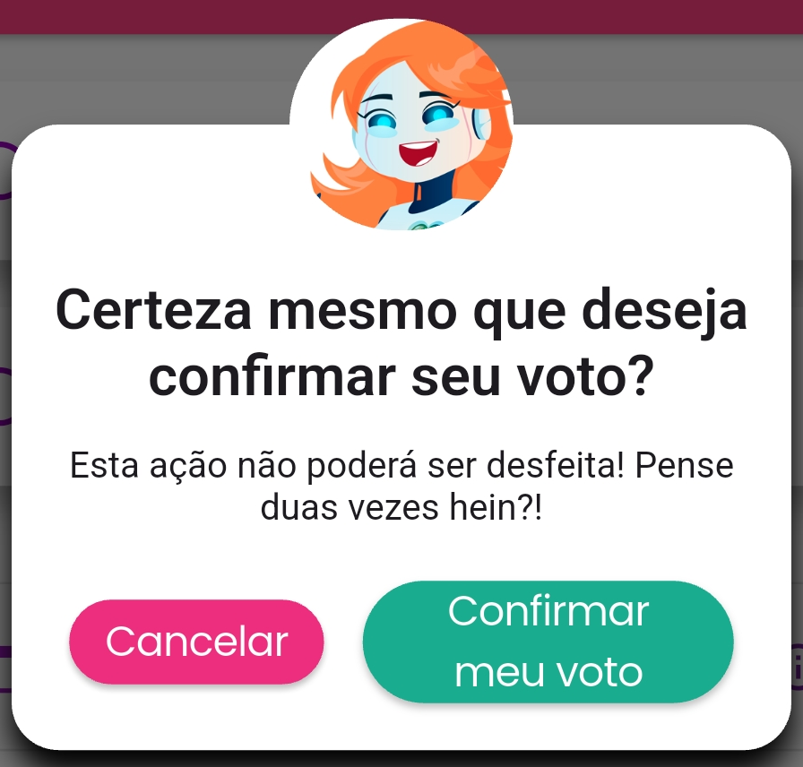 imagem: Tela de Confirmação para votação