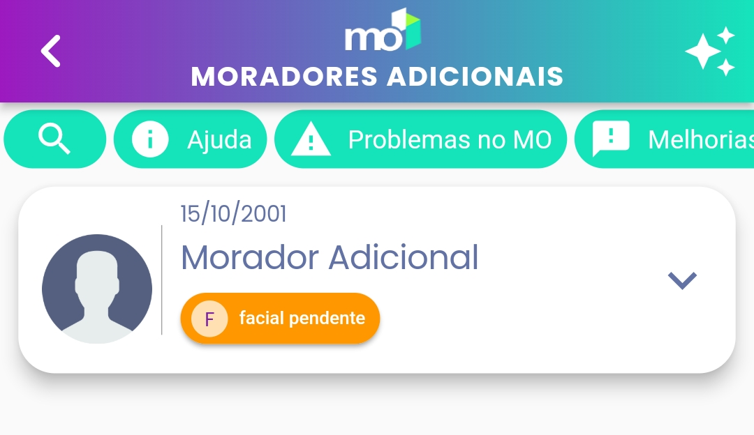 Tela de listagem principal agora mostrando o morador adicional recém-cadastrado.